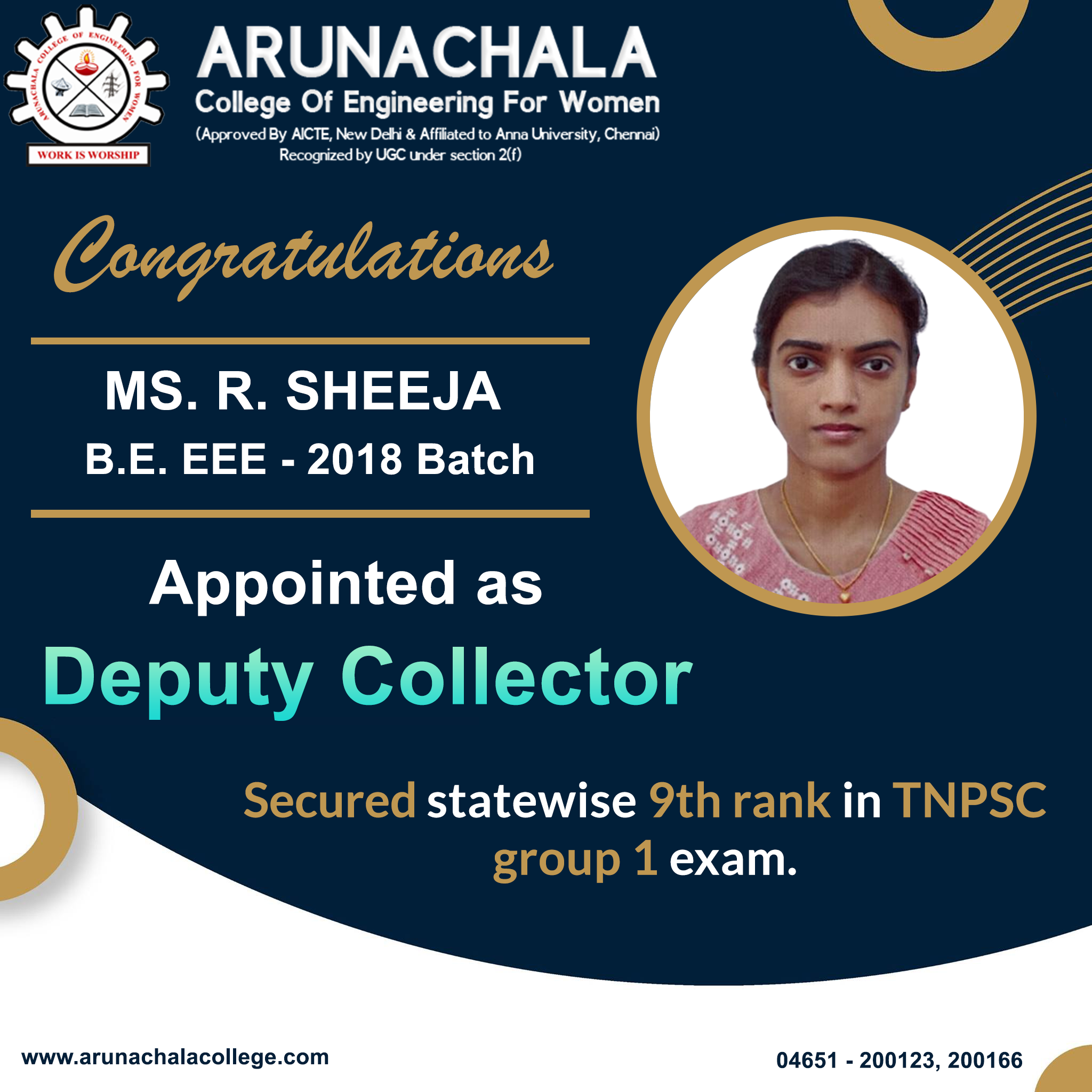 Appointed as deputy collector